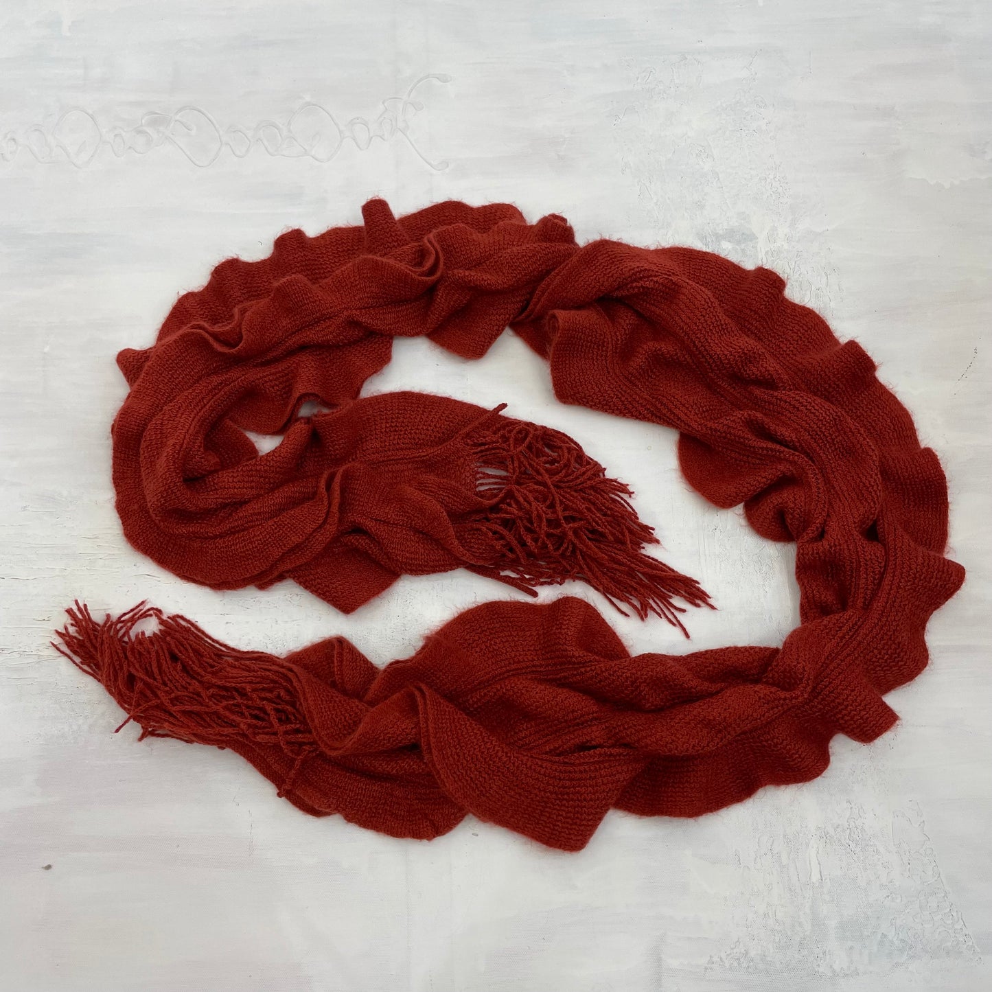 12 DAYS OF XMAS DROP | orange frilly knit scarf