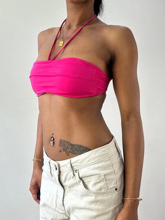 vintage edit twenty-one | small pink bandeau halterneck bikini set