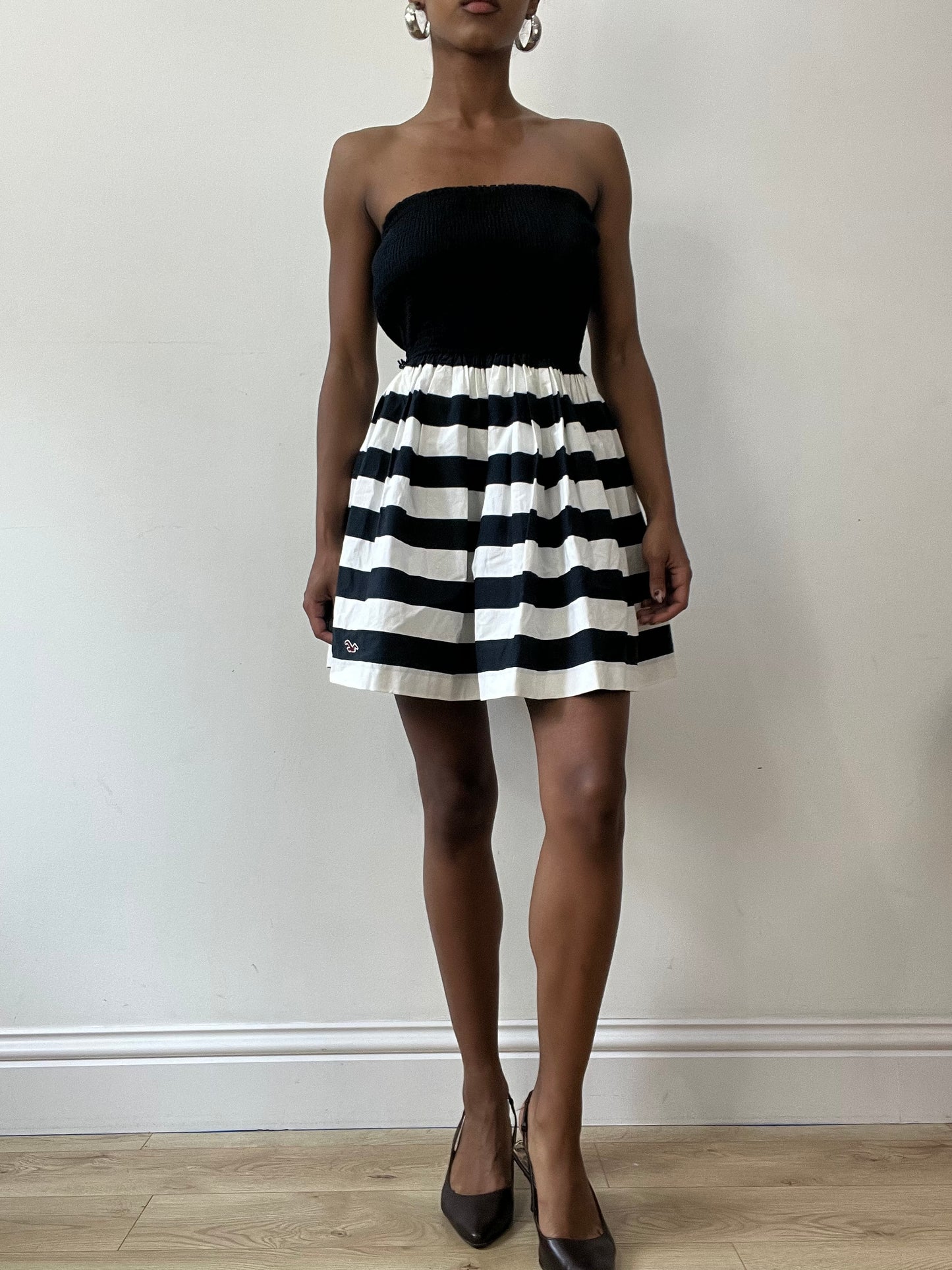 vintage edit thirty-one | medium navy blue old hollister bandeau mini dress