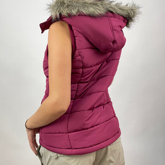 💚 CHALET GIRL DROP | small purple gilet with fur hood