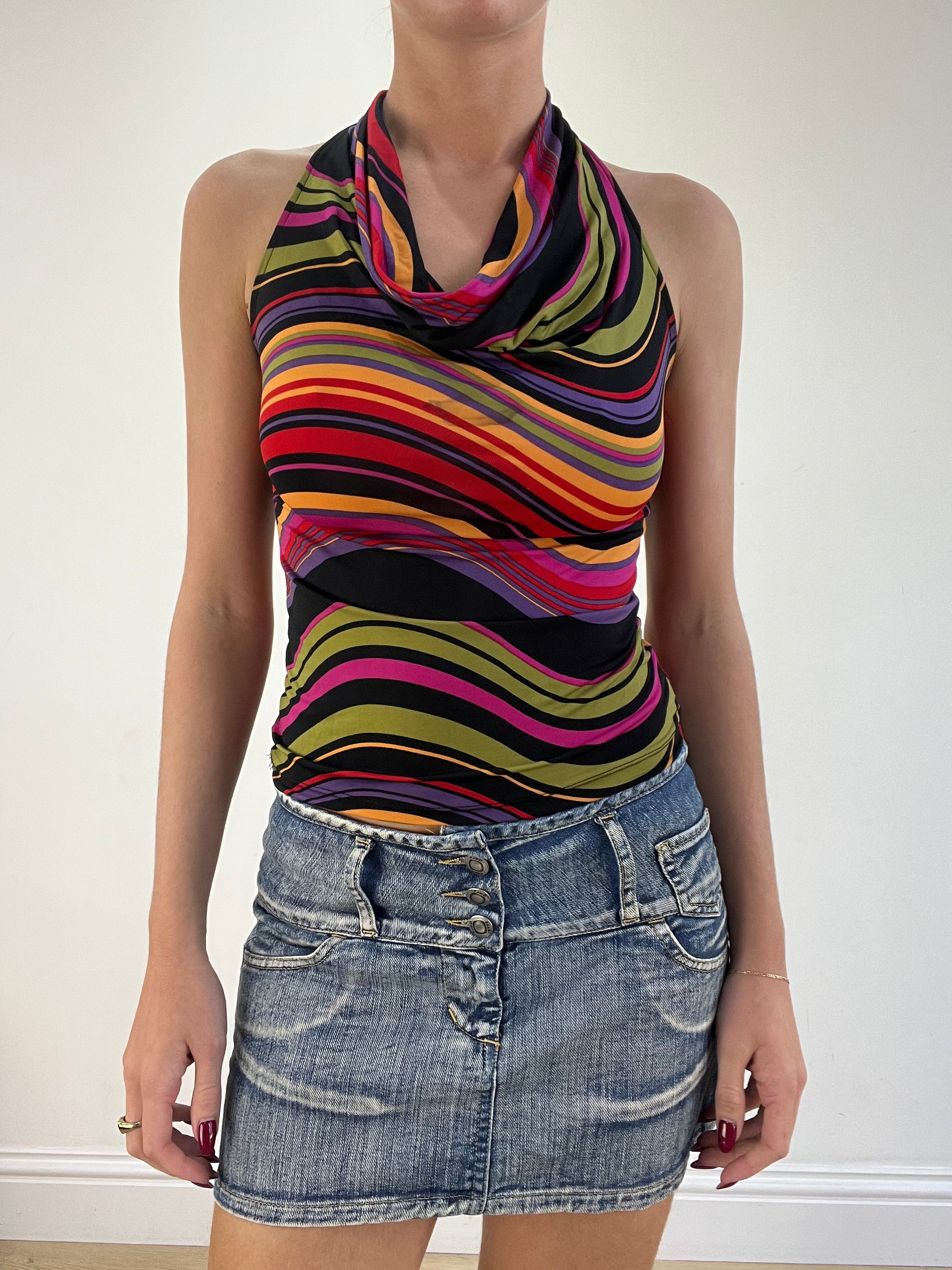 vintage edit sixteen | small multicoloured scoop neck top – remass