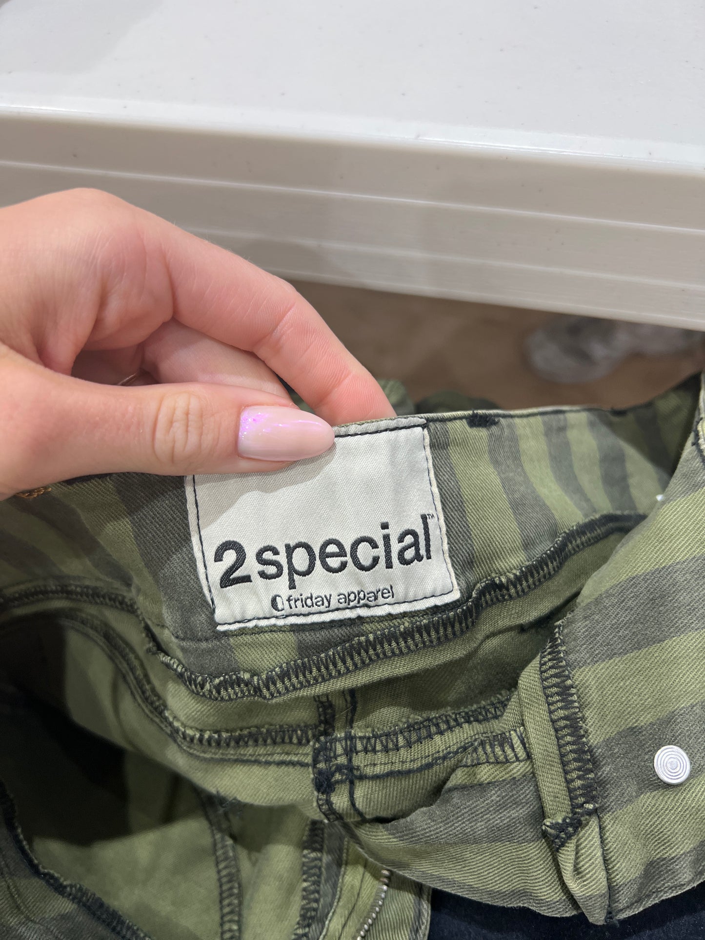 SUMMER SOLSTICE DROP | small green striped nmini shorts