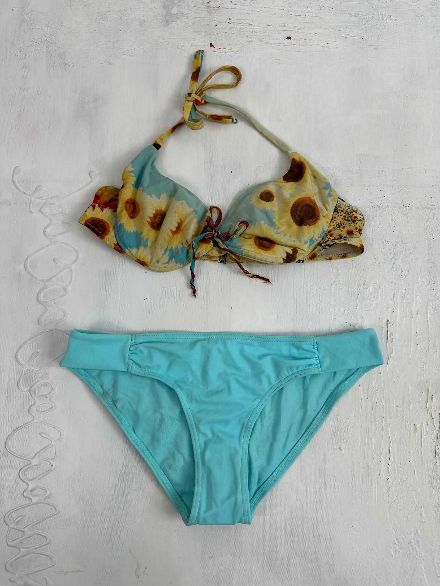 BEST PICKS | small blue and yellow sunflower bikini set