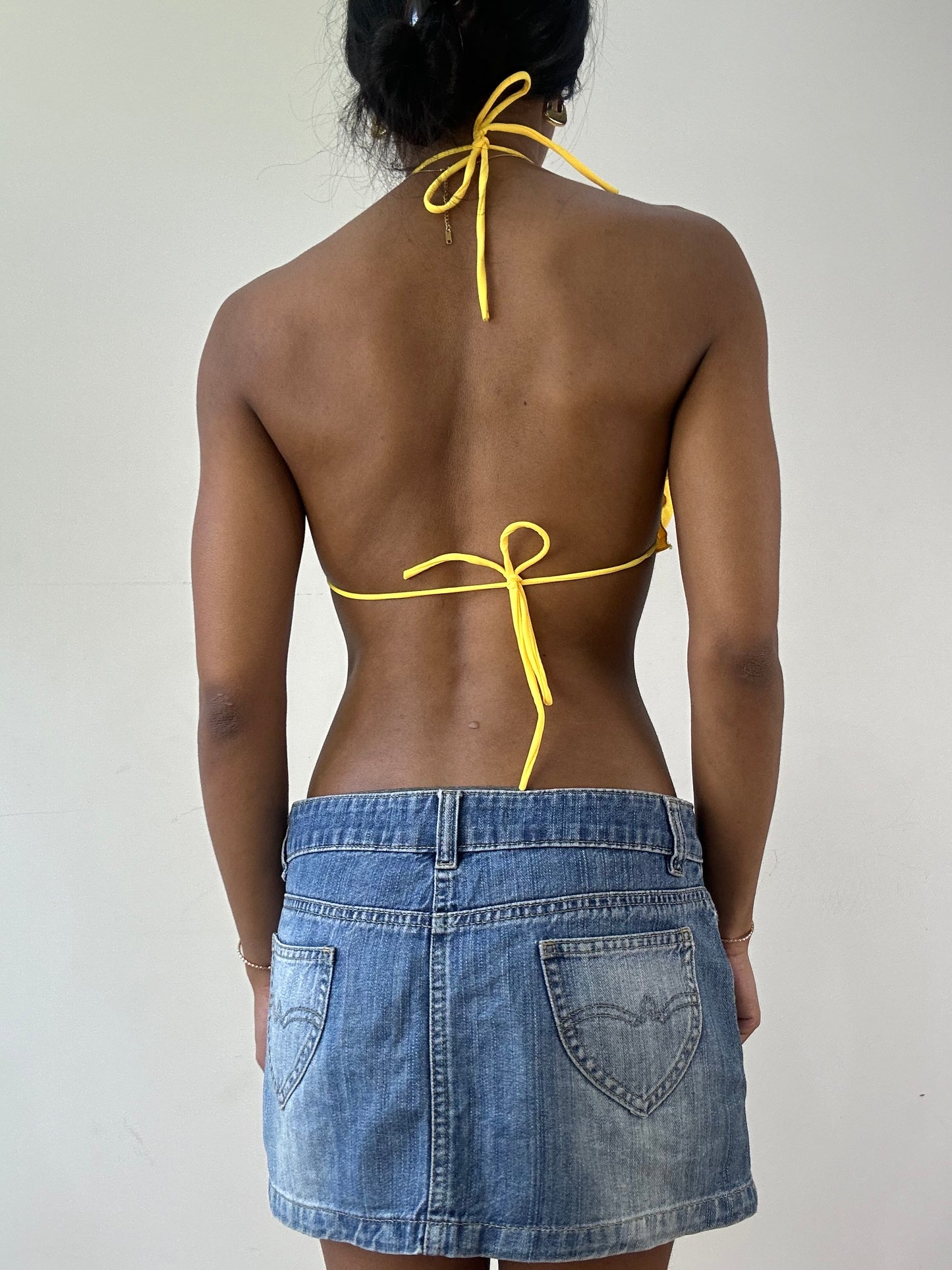 vintage edit twenty-one | medium yellow ruffle bikini set