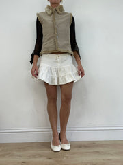 vintage edit thirteen | Pequeno beige faux fur gilet