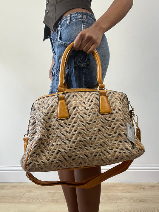 BEST PICKS | brown and beige patterned handbag