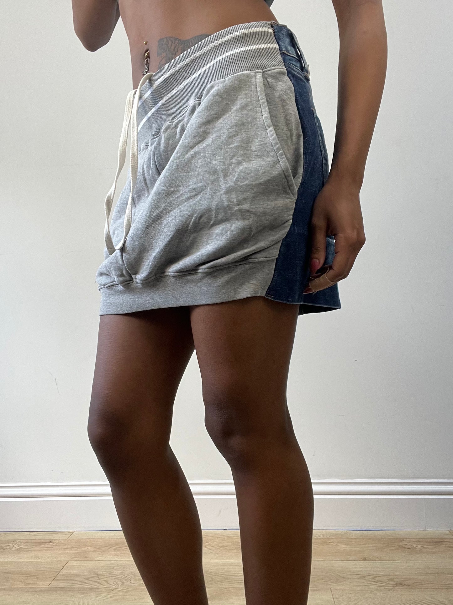 BEST PICKS | small grey panel denim mini skirt