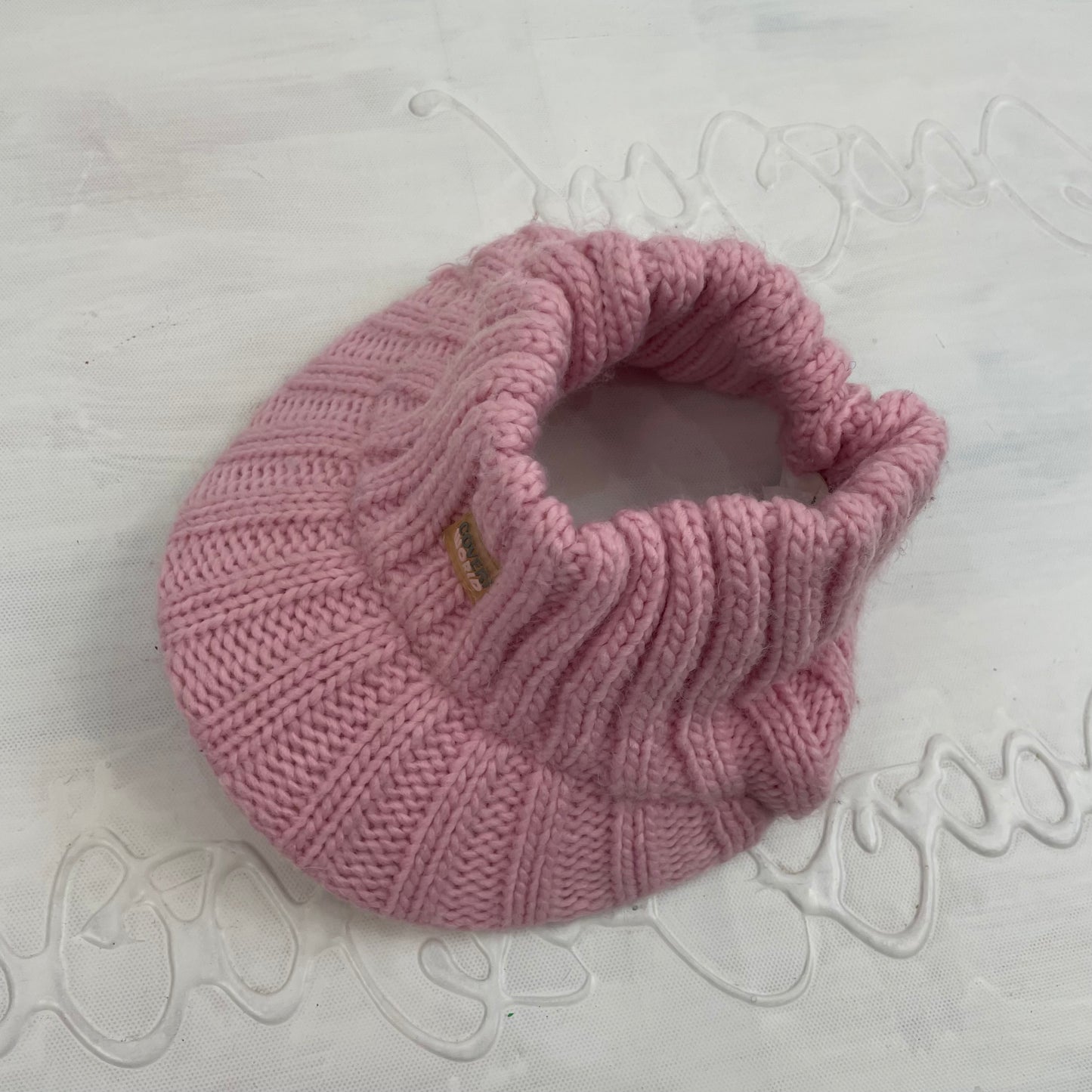 CHALET GIRL DROP | pink knitted visor hat