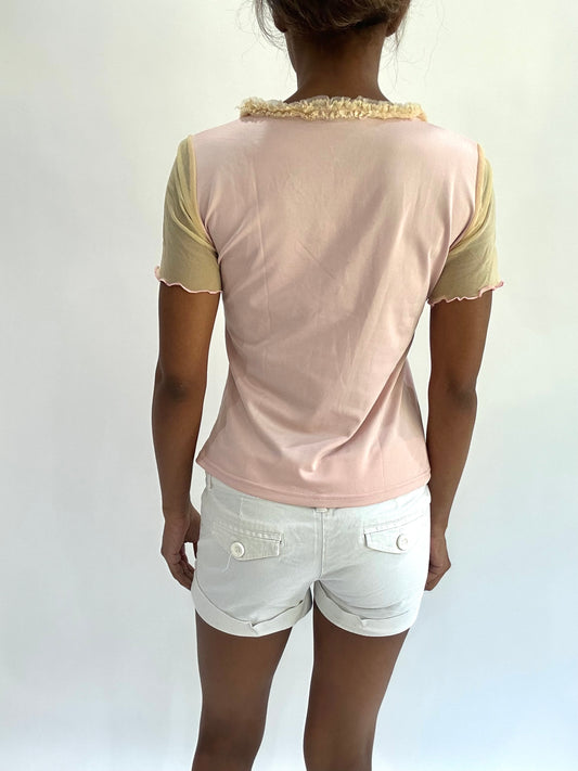 french summer drop | Rosto de rosa médio/grande na garganta do vestido superior feminino