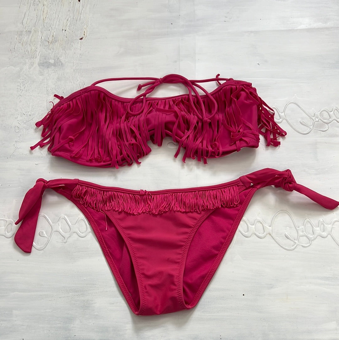 💻 COCONUT GIRL DROP | small pink bikini set with tassels