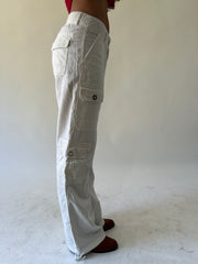 back to school drop | small white  cargo trousers
