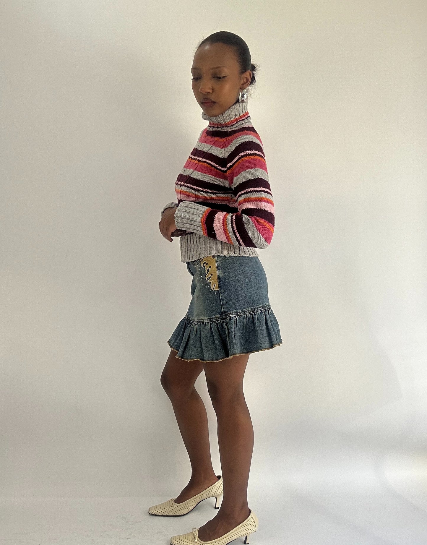 AUTUMN FAVOURITES | extra small pink and grey fishbone knitted jumper