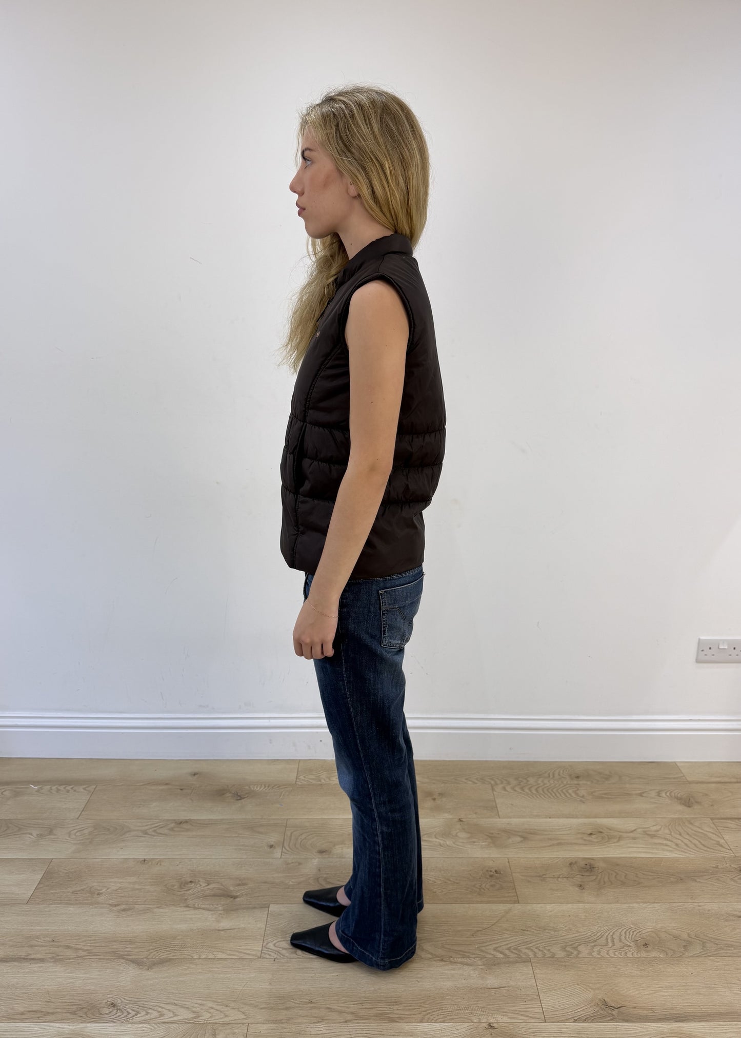 small brown gilet