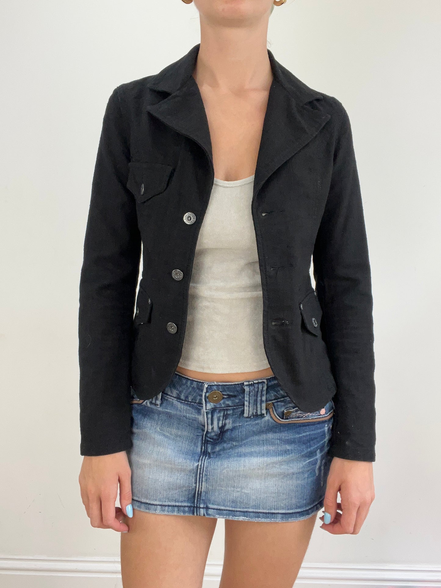 vintage edit twenty eight | small black suit style jacket with pocket detail