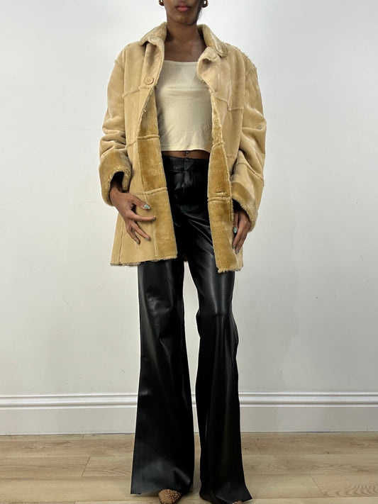 💚 MOB WIFE DROP | xl beige oversized suede jacket