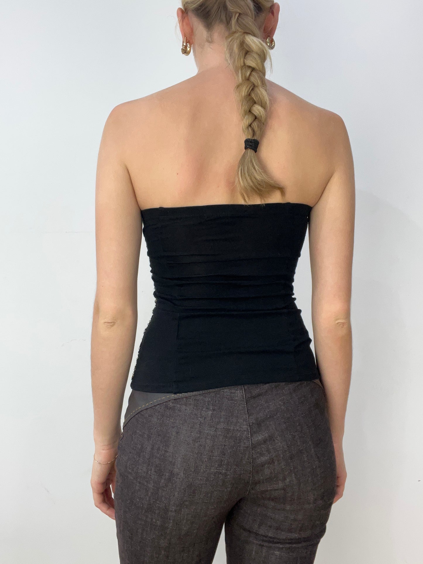 vintage edit thirty | small gold and black sequin bandeau top