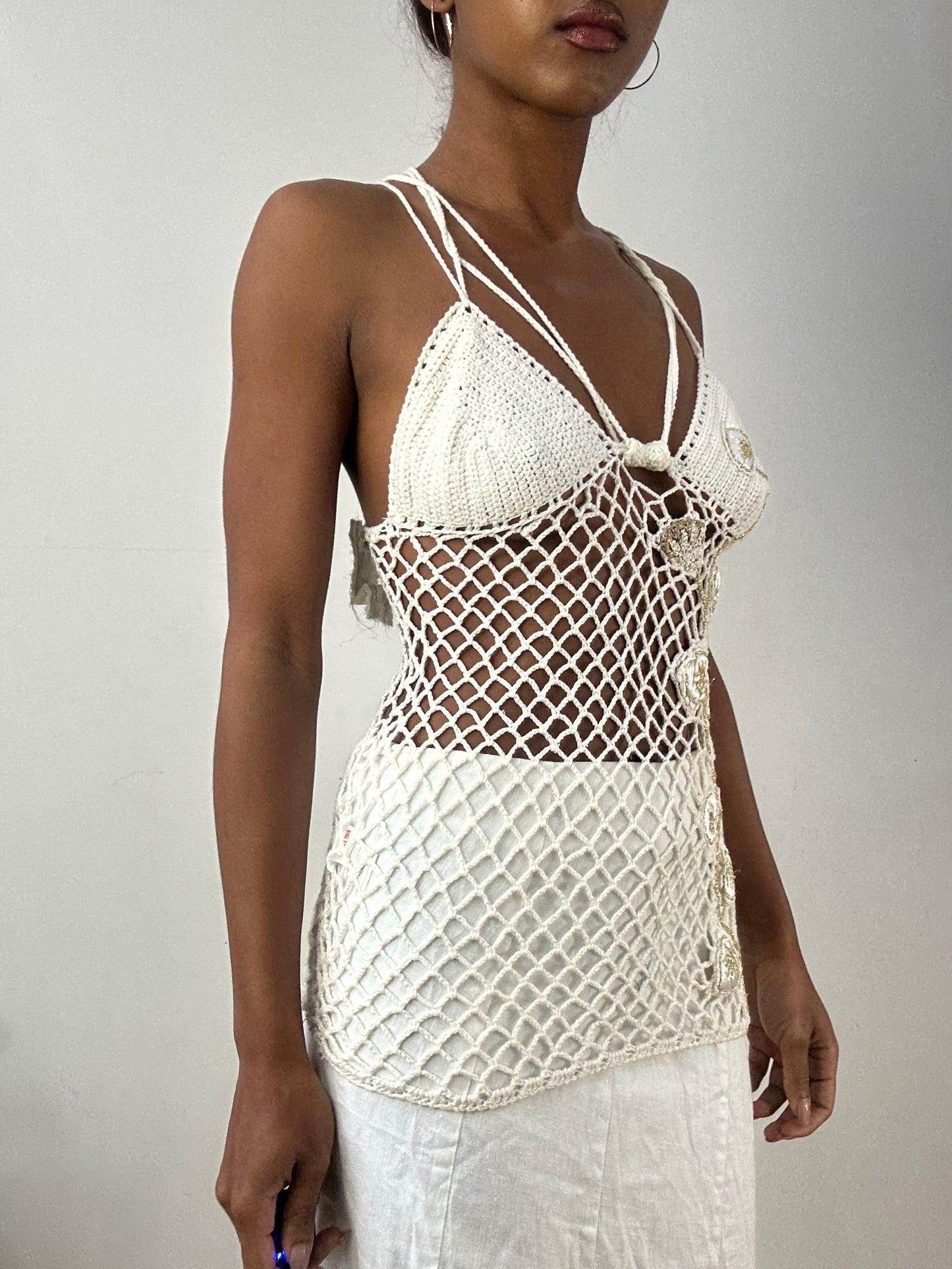 BEST PICKS | extra small white crochet cami and bolero set