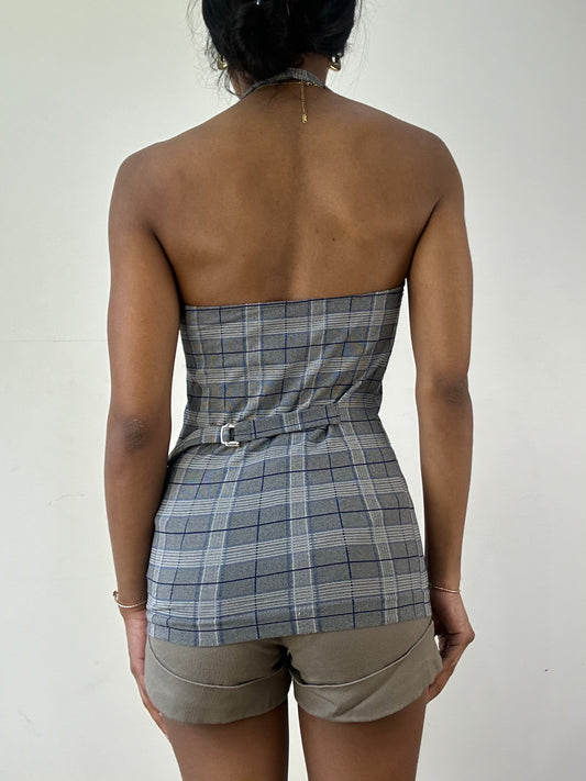 vintage edit twenty-one | Pequeno azul e cinzento, vestido de cabeça feminina
