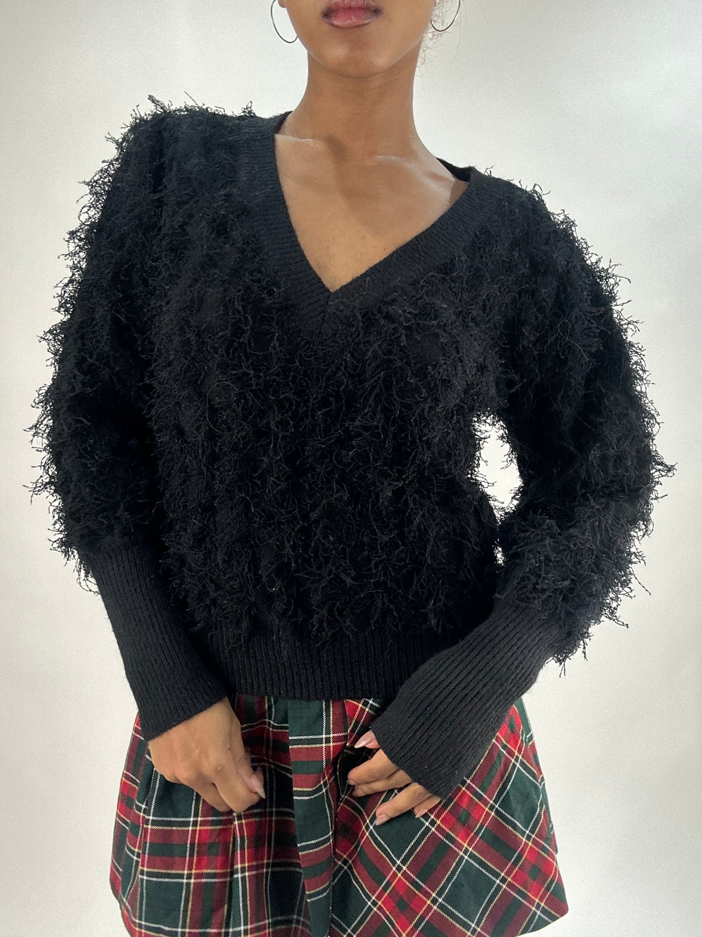 vintage edit thirty-five | small black faux fur jumper