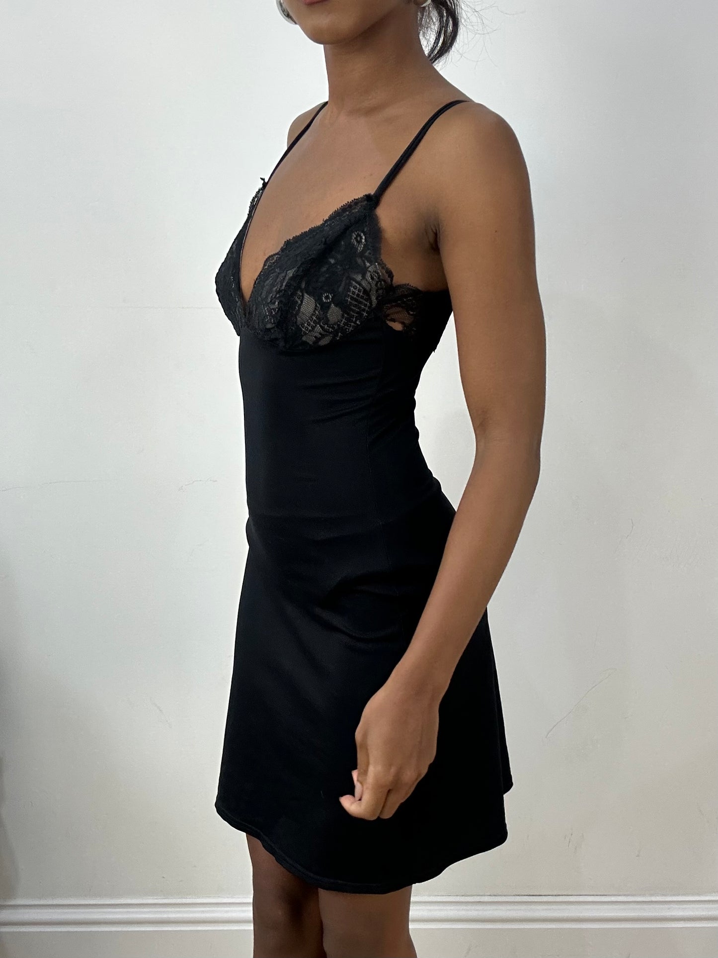 vintage edit: halloween | small black sheer lace mini dress