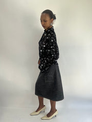 AUTUMN FAVOURITES | small black denim midi skirt