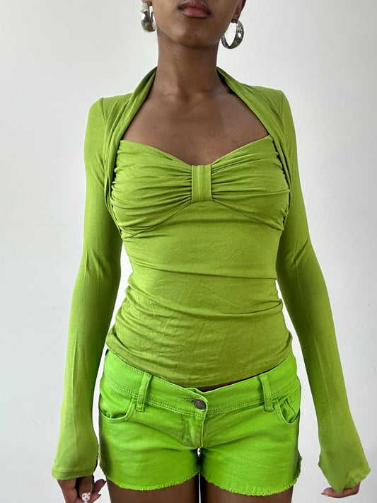 vintage edit twenty-seven | small green bolero style long sleeve top