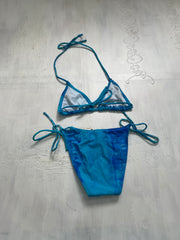 💻💚Vintage Edit zweiundzwanzig | kleines zweitöniges blaues Bikini-Set