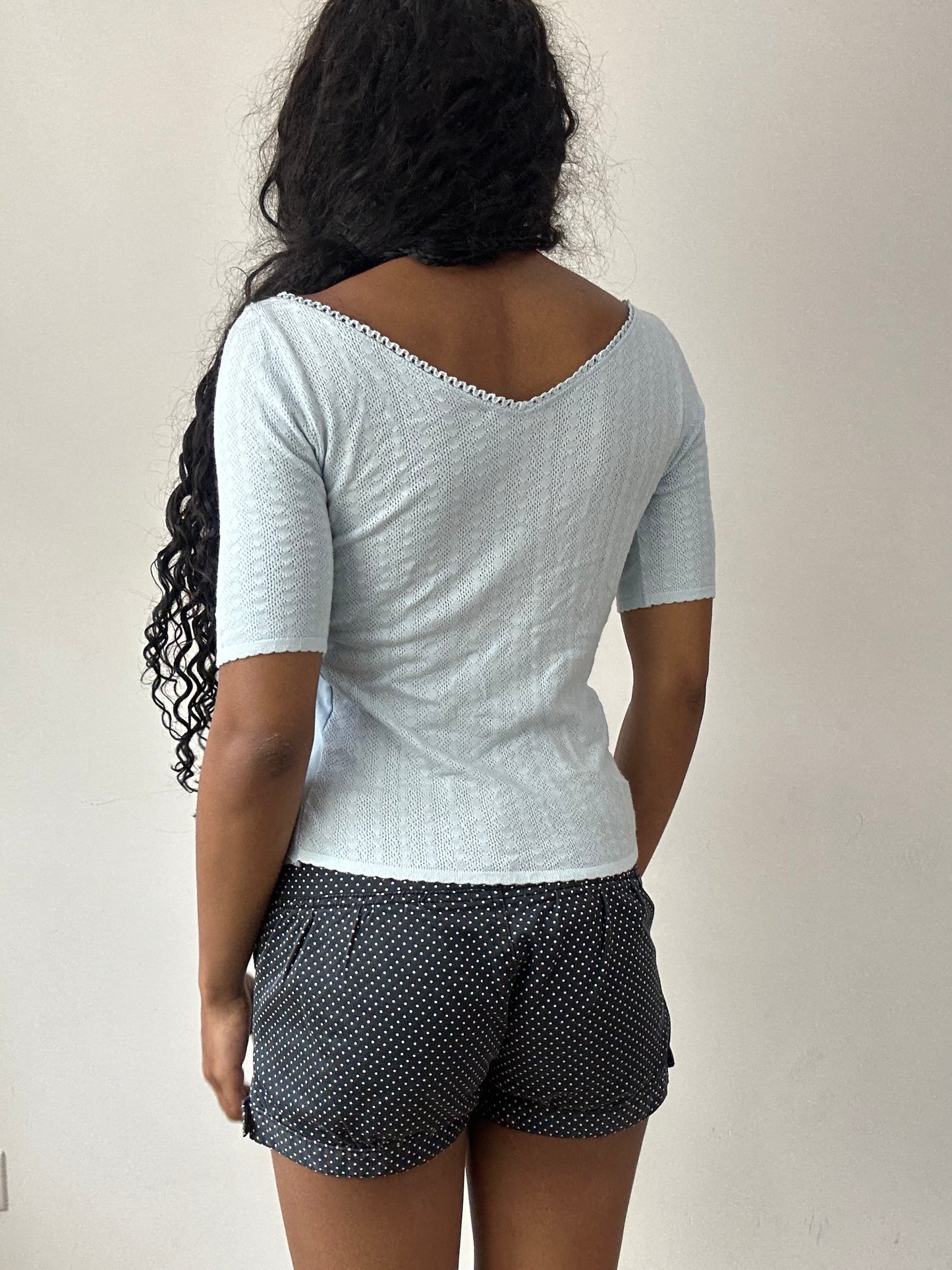 vintage edit twenty-five | small baby blue top with accessories graphic