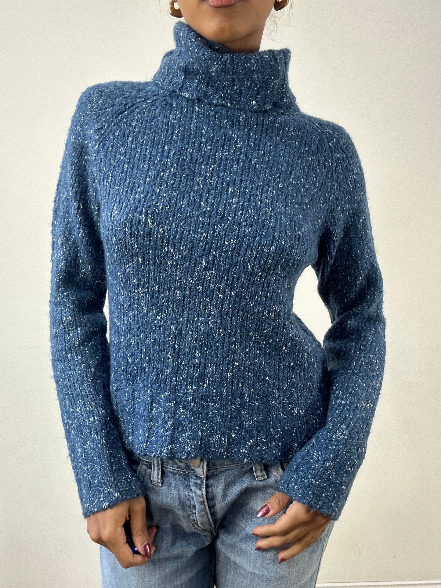 winter edit | small blue knit turtleneck jumper