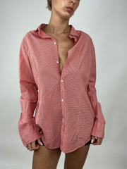 TAYLOR SWIFT DROP | large red benetton gingham button up shirt