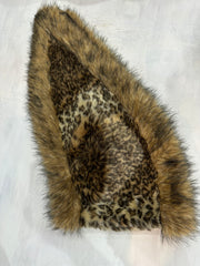 vintage edit thirty-four | small brown leopard print faux fur shawl