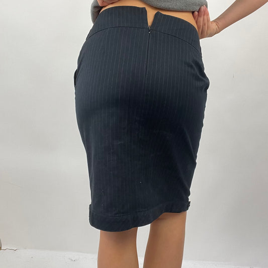 QUIET LUXURY DROP | small black pinstripe midi skirt