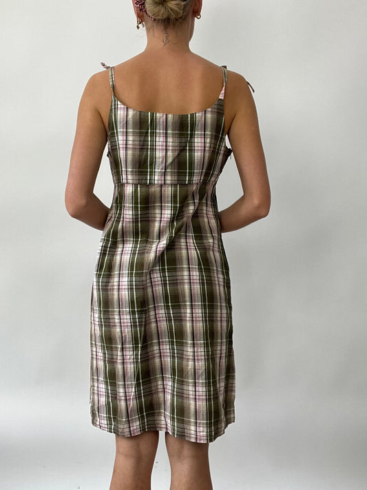 💻PUB GARDEN DROP | medium old label h&m pink and green checkered dress