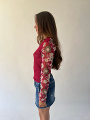 back to school drop | medium pink sheer top