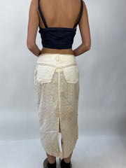 💻COASTAL COWGIRL DROP | small peach / off white maxi skirt