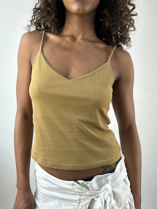 vintage edit thirty-four | small gold glitter cami top and bolero set