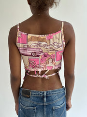 BEST PICKS | small pink graphic cropped cami top