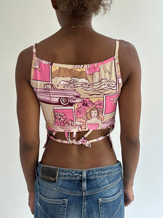 BEST PICKS | small pink graphic cropped cami top