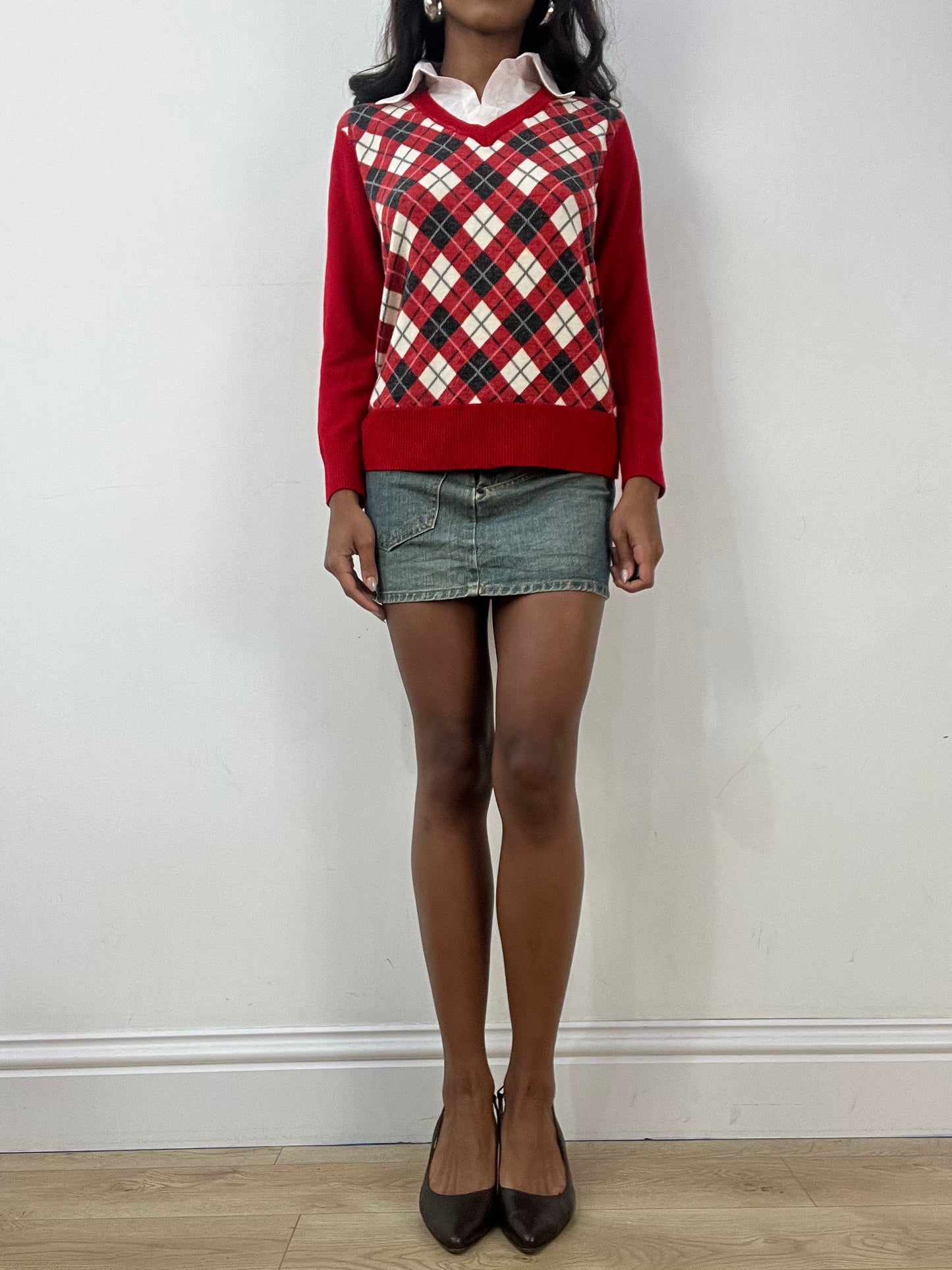 BEST PICKS | medium red argyle print jumper