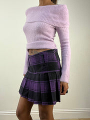 BEST PICKS | small purple pleated mini skirt with tartan print