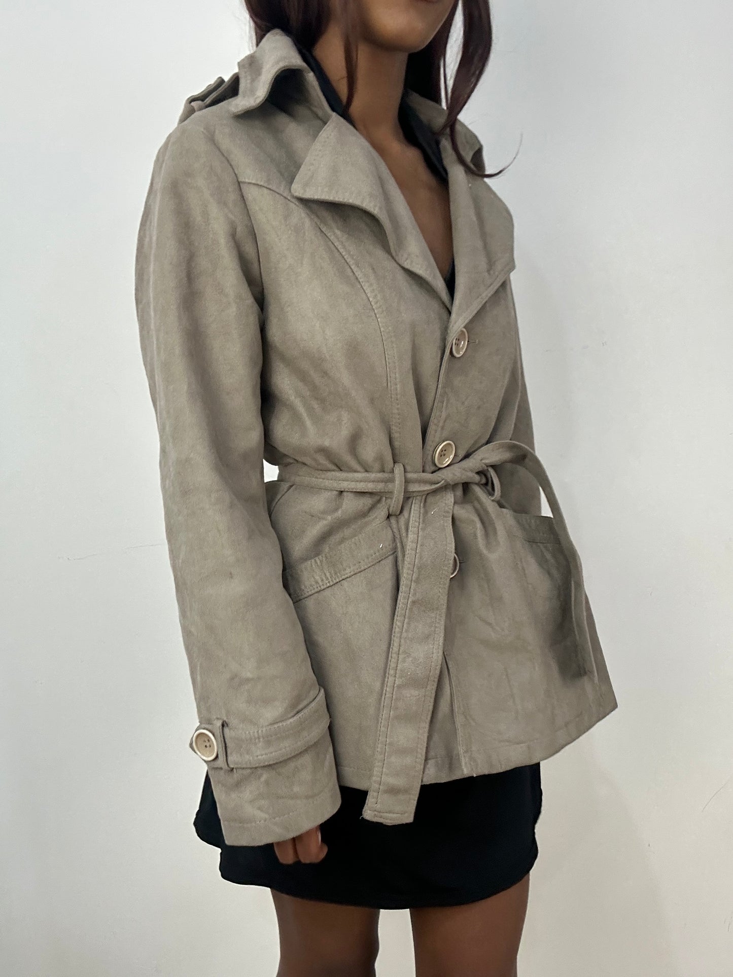 BEST PICKS | small brown suede style button up jacket