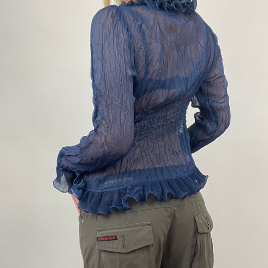 💻 BEST PICKS | small blue mesh ruffle shirt