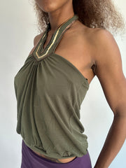 ‼️ | small green sequin halterneck top