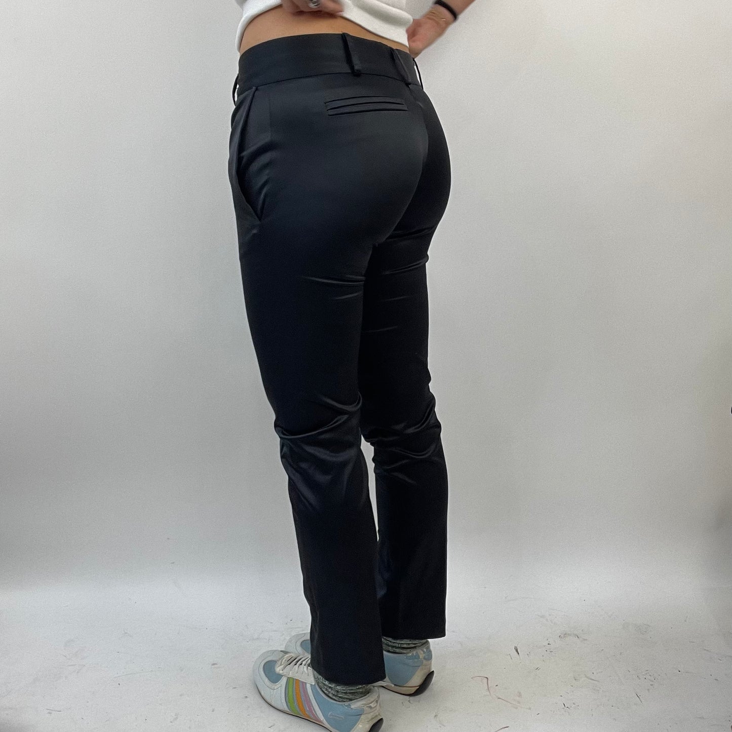 💚 FUTURECORE DROP | small black slim fit silky trousers