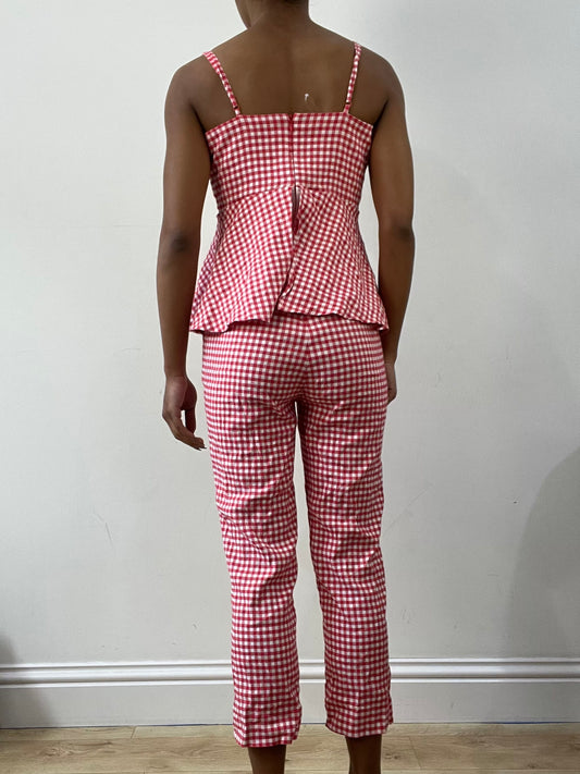 spring edit | small/medium red gingham jumpsuit