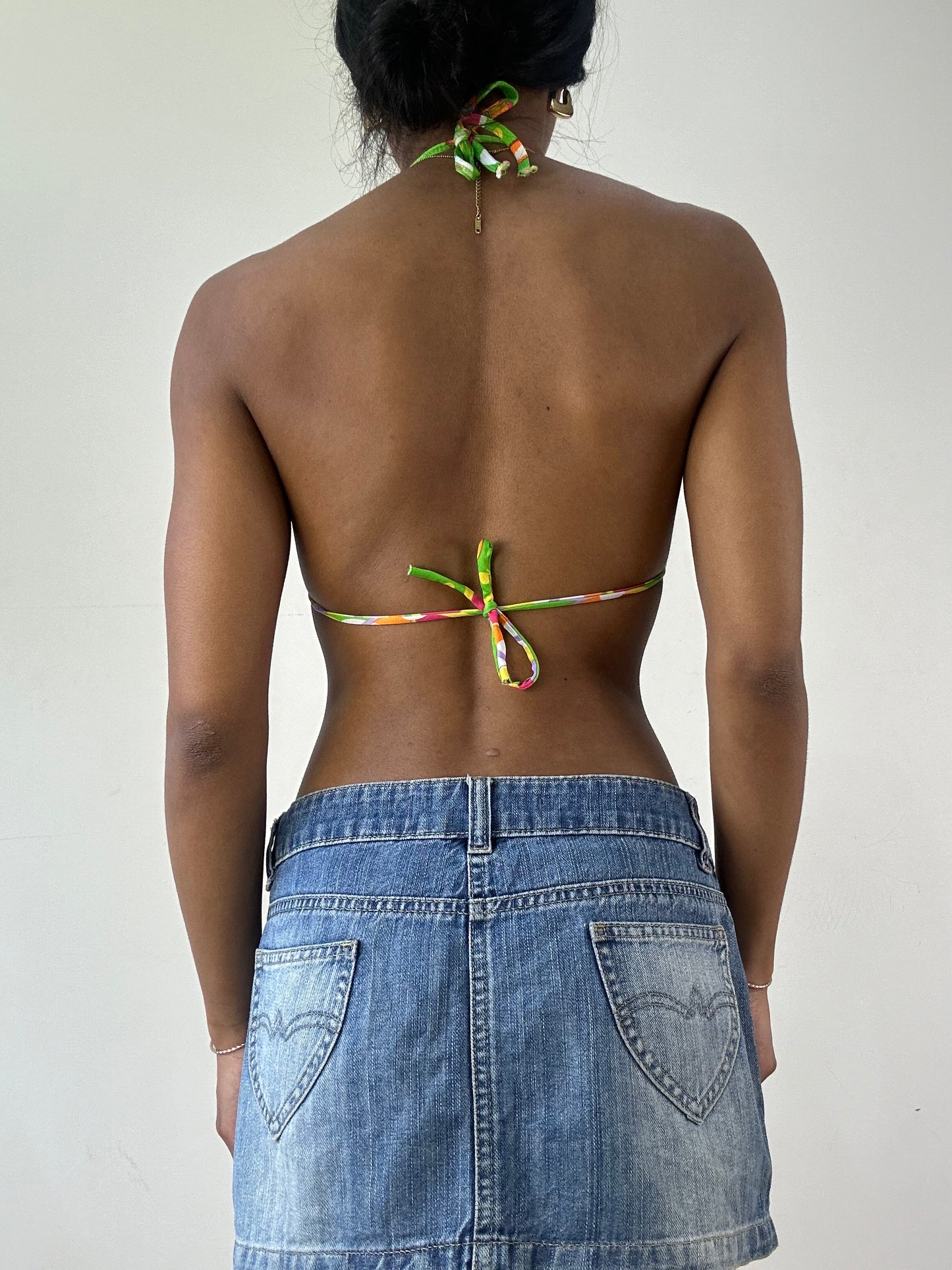 vintage edit twenty-one | small green floral patterned bikini set