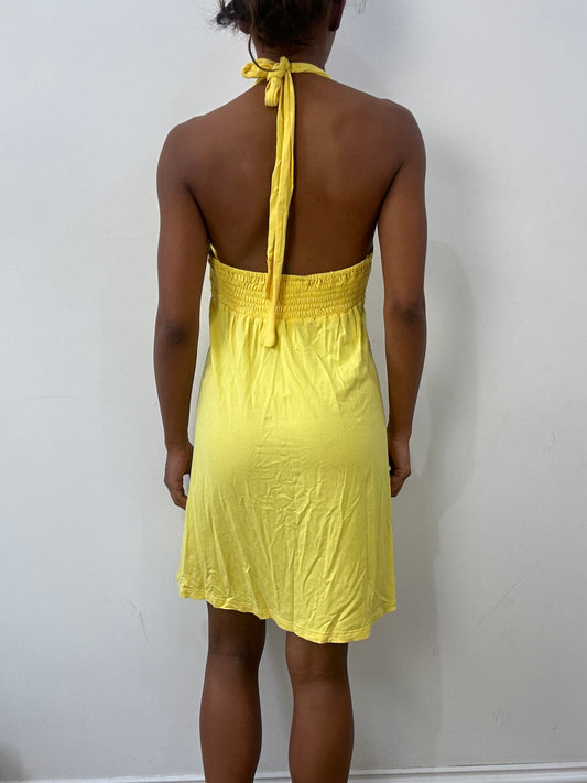 spring edit | small yellow halterneck mini dress
