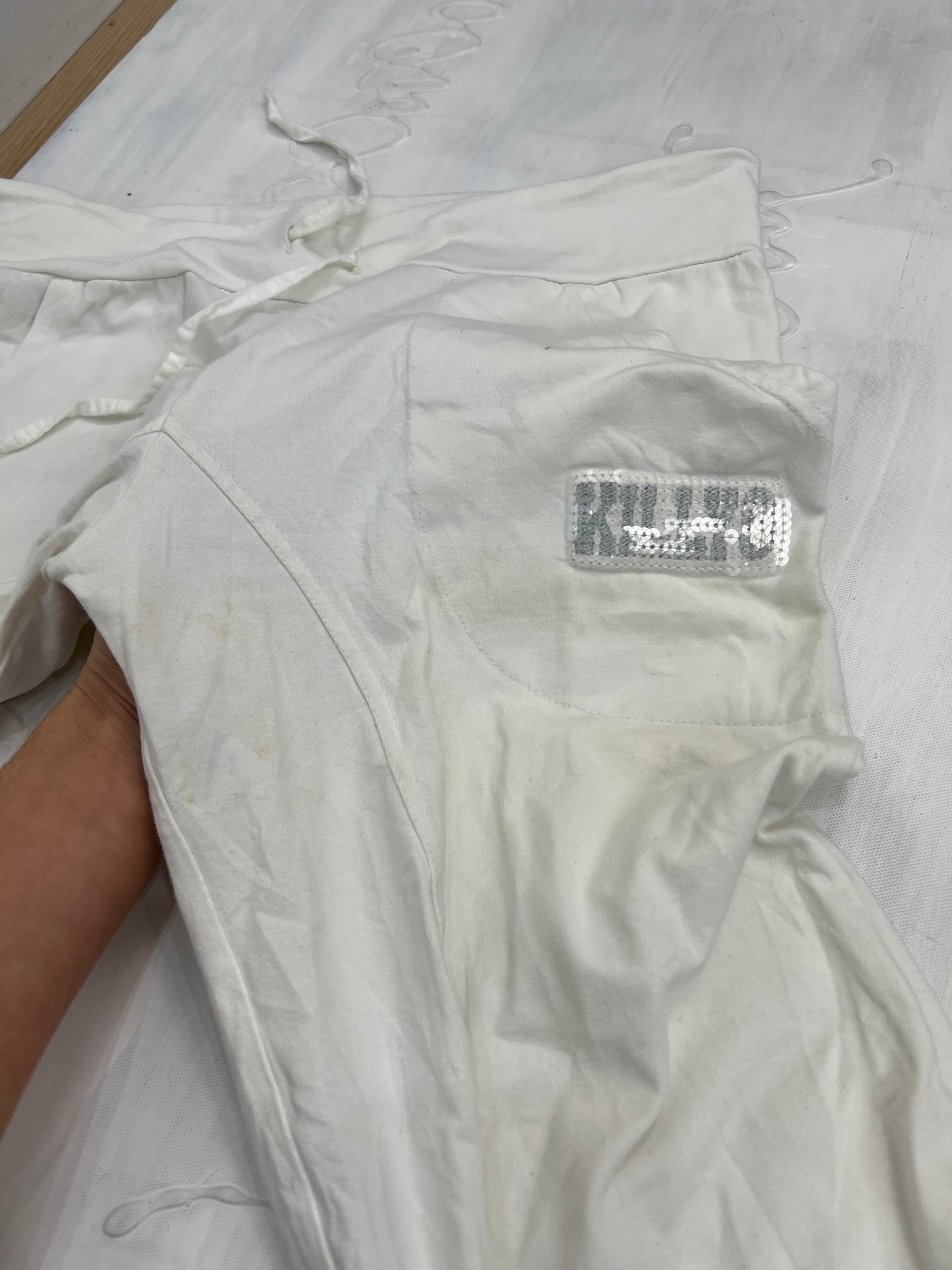 BALLETCORE | medium white tracksuit pants