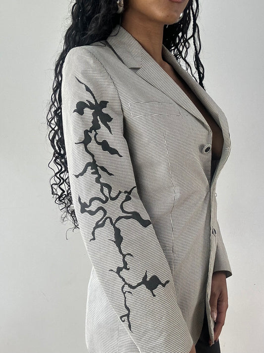 vintage edit twenty-three | medium black and white versace gingham blazer