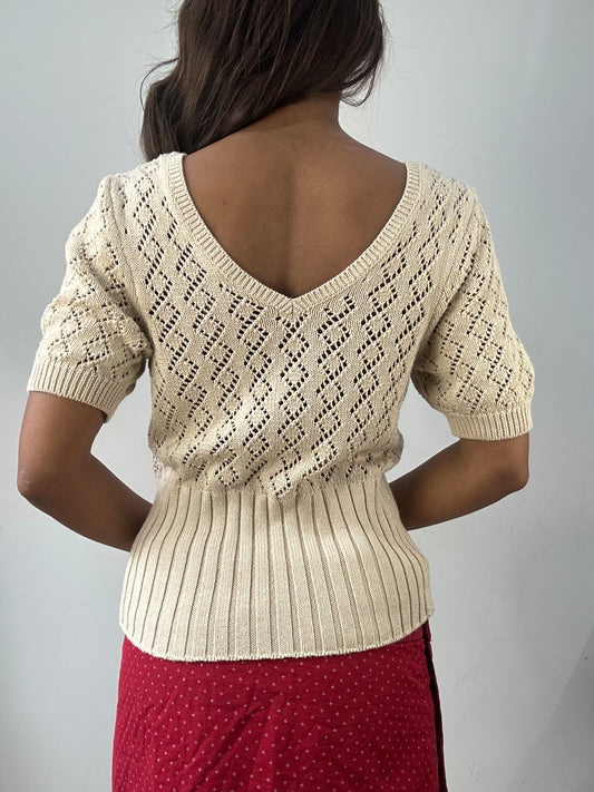 easter edit | small beige orsay knit short sleeve top